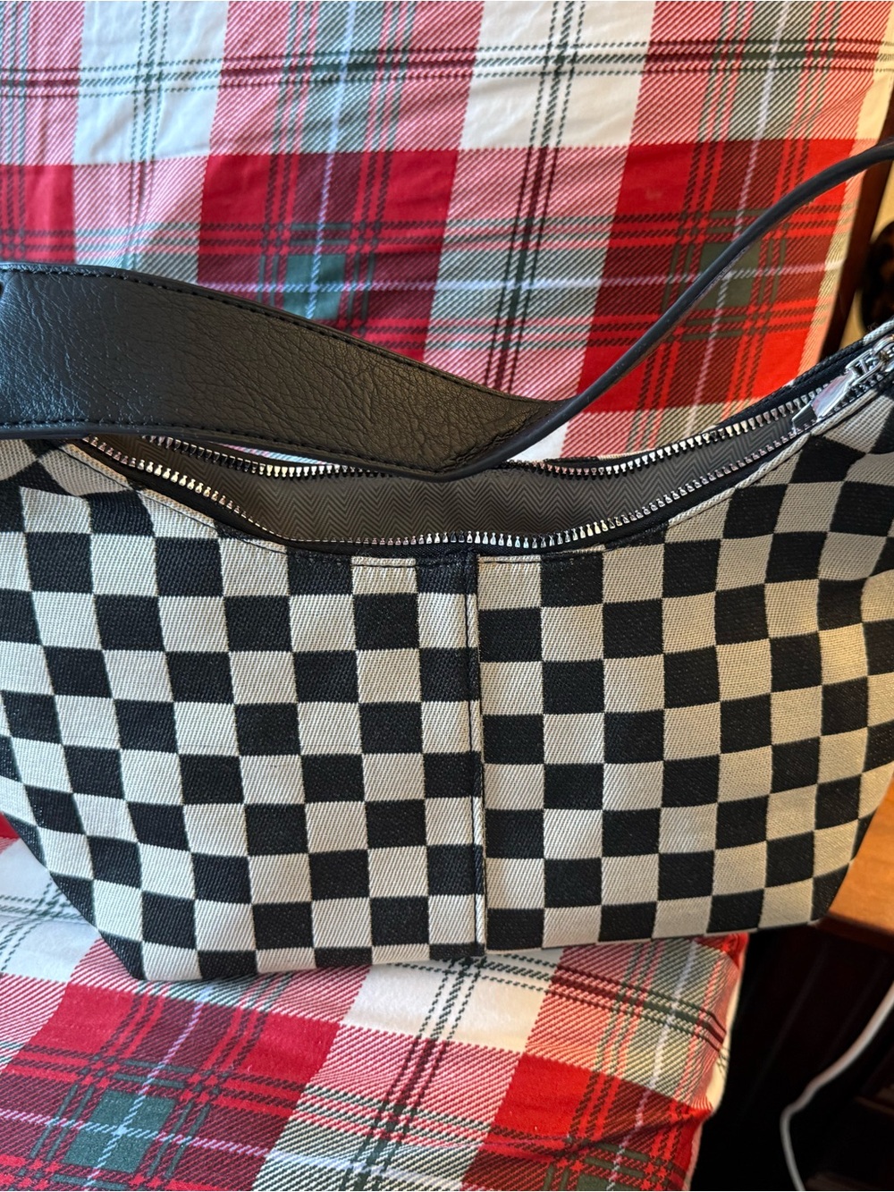 Black and White Moon Shaped Knocking Around Handbag